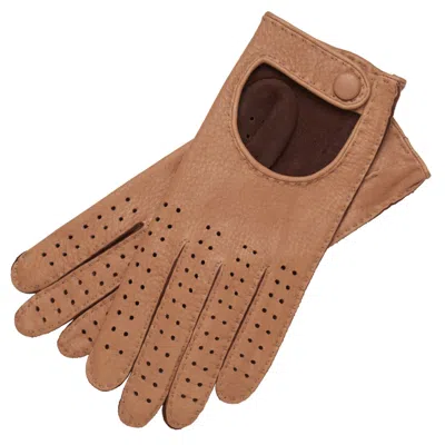 1861 Glove Manufactory Brown Monza - Men's Deerskin Driving Gloves In Coco