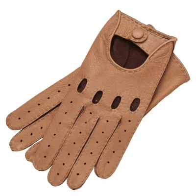 1861 Glove Manufactory Brown Rome - Men's Deerskin Driving Gloves In Coco