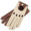 1861 Glove Manufactory Brown Rome - Men's Deerskin Driving Gloves In Creme & Taupe In Brown