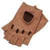 1861 Glove Manufactory Brown Rome Spring - Men's Deerskin Fingerless Driving Gloves In Coco In Brown