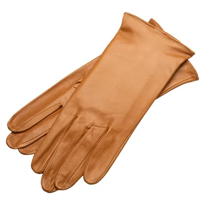1861 Glove Manufactory Brown Shield & Style - Women's Nappa Leather Gloves In Camel