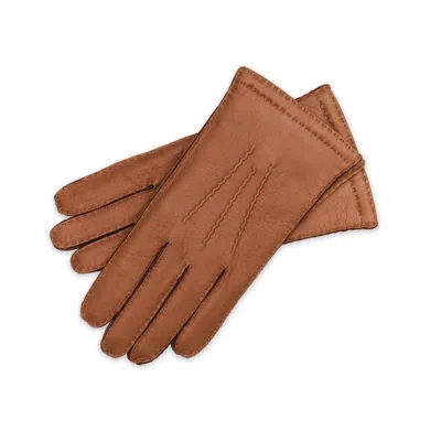 1861 Glove Manufactory Brown Treviso - Hand Sewn Deerskin Men's Gloves In Coco