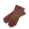 1861 Glove Manufactory Ferrara - Women's Handmade Gloves In Saddle Brown Nappa Leather In Brown