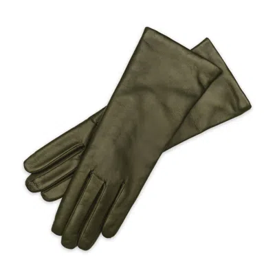 1861 Glove Manufactory Green Marsala - Women's Minimalist Leather Gloves In Verde