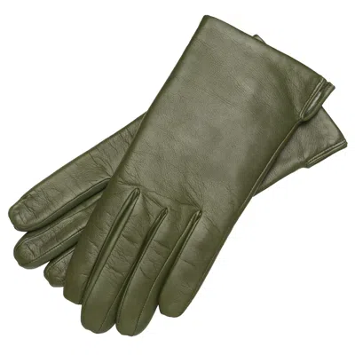 1861 Glove Manufactory Green Sienna - Women's Minimalist Leather Gloves In Verde