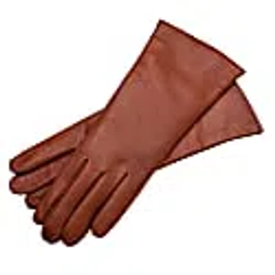1861 Glove Manufactory Marsala - Women's Minimalist Leather Gloves In Brown Nappa Leather