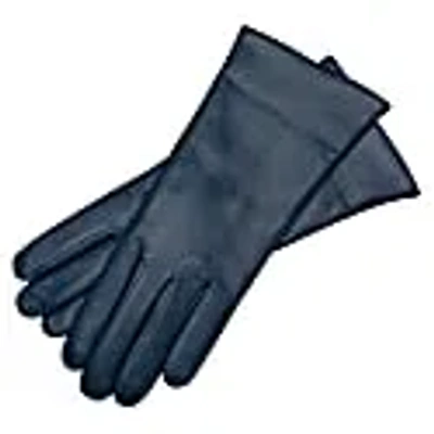 1861 Glove Manufactory Marsala - Women's Minimalist Leather Gloves In Jeans Blue Nappa Leather