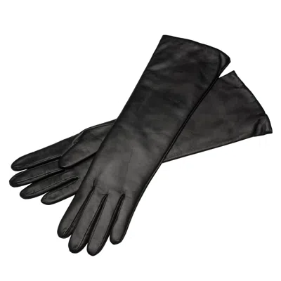 1861 Glove Manufactory Marsala Long - Women's Leather Gloves In Black Nappa Leather