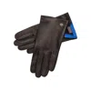 1861 Glove Manufactory Men's Black / Blue Hamerli Gaston Black And Royal Blue Leather Gloves In Black/blue
