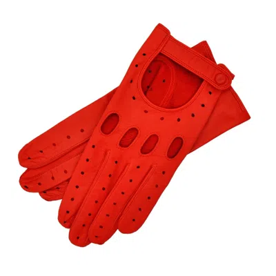 1861 Glove Manufactory Messina - Women's Leather Driving Gloves In Red