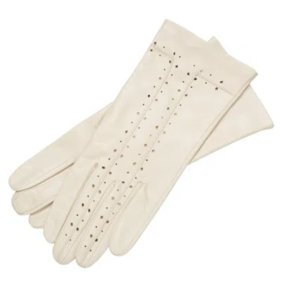 1861 Glove Manufactory Neutrals Ravello - Creme Leather Gloves For Women In Black
