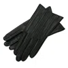 1861 Glove Manufactory Pavia - Zig Zag Pattern Women's Leather Gloves In Black In Black