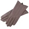 1861 Glove Manufactory Pavia - Zig Zag Pattern Women's Leather Gloves In Light Grey In Grey