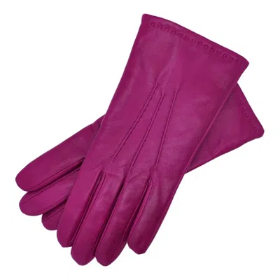 1861 Glove Manufactory Pink / Purple Cremona - Women's Handmade Leather Gloves In Clover In Pink/purple