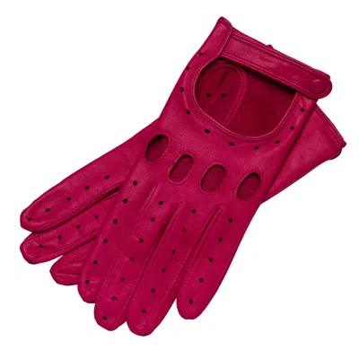 1861 Glove Manufactory Pink / Purple Messina - Women's Leather Driving Gloves In Hotpink In Pink/purple
