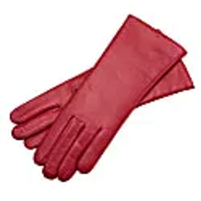 1861 Glove Manufactory Red Marsala - Women's Minimalist Leather Gloves In Rosso Nappa Leather