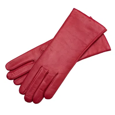 1861 Glove Manufactory Red Marsala - Women's Minimalist Leather Gloves In Rosso Nappa Leather In Black