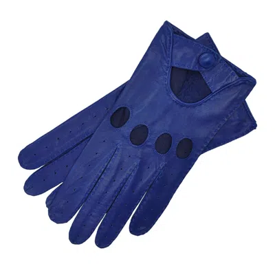 1861 Glove Manufactory Rome - Men's Handsewn Lambskin Driving Gloves In Royal Blue