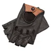 1861 Glove Manufactory Rome Spring -  Men's Deerskin Fingerless Driving Gloves Brown & Camel In Brown