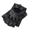 1861 Glove Manufactory Rome Spring - Men's Fingerless Driving Gloves In Black In Black