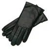 1861 Glove Manufactory Sienna - Women's Minimalist Leather Gloves In Black In Black