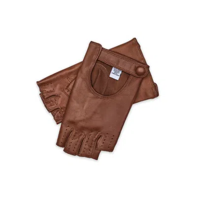 1861 Glove Manufactory Siracusa - Women's Fingerless Driving Gloves In Brown