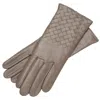 1861 Glove Manufactory Trani - Women's Woven Leather Gloves In Grey In Grey
