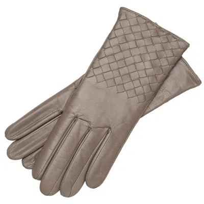 1861 Glove Manufactory Trani - Women's Woven Leather Gloves In Grey