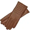 1861 Glove Manufactory Trani - Women's Woven Leather Gloves In Saddle Brown In Brown