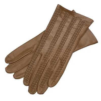 1861 Glove Manufactory Women's Brown Vernazza - Leather Gloves For Woman In Black