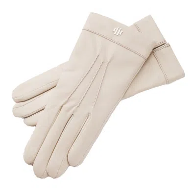 1861 Glove Manufactory Women's Neutrals Hamerli Caroline Creme Leather Gloves In Black
