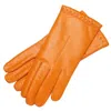 1861 Glove Manufactory Yellow / Orange Ferrara - Women's Handmade Gloves In Orange Nappa Leather In Yellow/orange