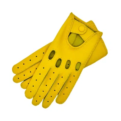 1861 Glove Manufactory Yellow / Orange Rome - Women's Deerskin Driving Gloves In Yellow In Yellow/orange