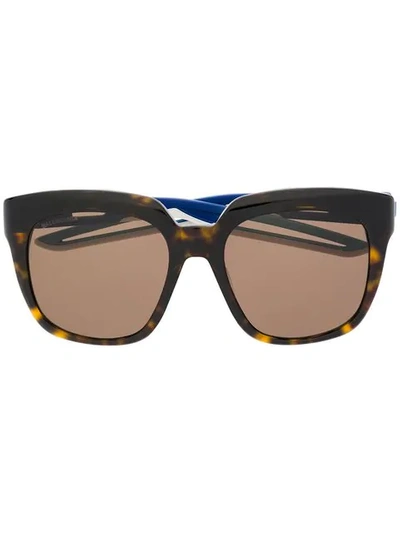 Balenciaga Hybrid D-frame Sunglasses In 2376 Brown Blue