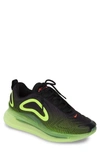 Nike Air Max 720 "retro Future" Sneakers In Black/ Bright Crimson/ Volt