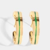 AURELIE BIDERMANN AURELIE BIDERMANN | Ajoncs Gold-Plated Hoop Earrings with Emerald Green Enamel Detail