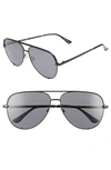 QUAY X DESI PERKINS HIGH KEY 62MM AVIATOR SUNGLASSES - BLACK/ SMOKE,HIGH KEY