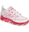 Nike Air Vapormax 2019 Running Shoe In Summit White/ Laser Fuchsia