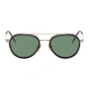 THOM BROWNE THOM BROWNE GOLD AND BLACK TB-801 SUNGLASSES