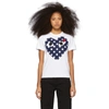 Comme Des Garçons Play White & Red Polka Dot Heart T-shirt In White