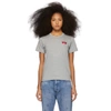 Comme Des Garçons Play Comme Des Garcons Play Grey And Red Double Hearts T-shirt In Grey