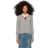 COMME DES GARÇONS PLAY COMME DES GARCONS PLAY GREY AND WHITE HEART CARDIGAN