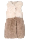 LISKA TARANTO FUR TRIMMED WAISTCOAT