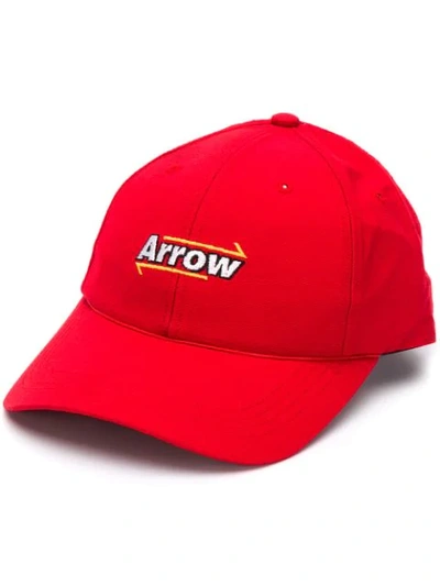 Ader Error Nylon Baseball Hat W/ Mesh In Red
