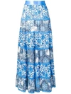 ALICE AND OLIVIA ALICE+OLIVIA PATTERNED MAXI SKIRT - BLUE