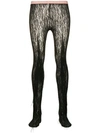 GUCCI FRINGED FLORAL LACE TIGHTS