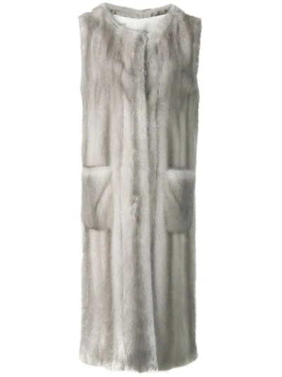 Liska Sagittario Fur Trimmed Waistcoat - 灰色 In Saphir