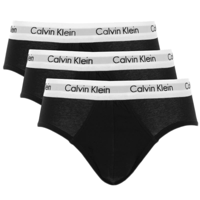 Calvin Klein Three-pack Stretch-cotton Briefs In Black
