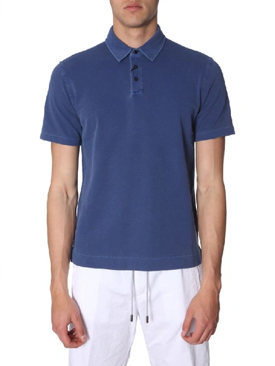 Z Zegna Cotton Piqué Polo In Blue