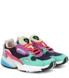 Adidas Originals Falcon Leather-trimmed Sneakers In Multicoloured